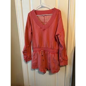 FP Movement Pink Romper Leisure Lounge Comfy Long Sleeve